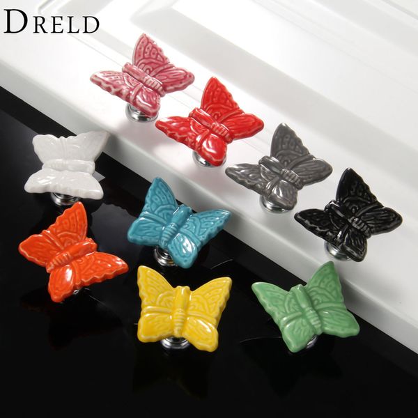 Kids Room Decor 1 Pair Beautiful Butterfly Cabinet Knobs Drawer