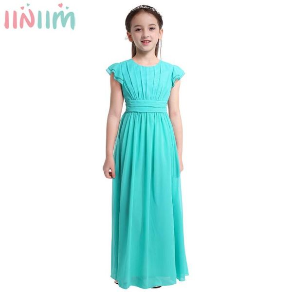 

iiniim girls flower tutu dress flutter sleeves princess dresses bridesmaid summer birthday party dress children's clothing, Red;yellow