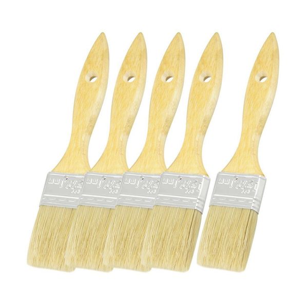 

bmby-furniture painting 1.5" wide bristle hair wooden handle paint brushes 5 pcs