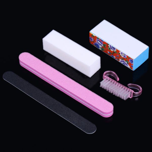 

5pcs/set manicure tools kit rectangular nail files brush accessories nail art set