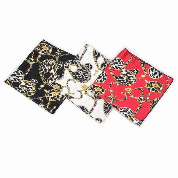 

2019 spring summer new fashion women's small square scarves neckerchief beautiful leopard chain design collar scarfs 505#