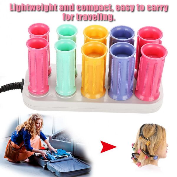 

10 pieces / set of professional electric heating curler curling iron modeling tools