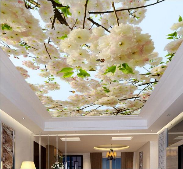 

wdbh 3d ceiling murals wallpaper custom p mural fresh flower branch painting living room sky home decor 3d wall murals for walls 3 d
