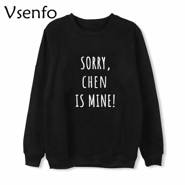 

vsenfo exo пользователи k-pop толстовка мужчины женщины letters printed baekhyun chanyeol чэнь do kai lay sehun толстовки streetwear, Black