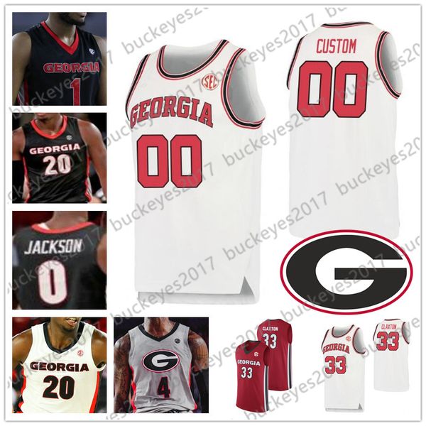 

Cu tom georgia bulldog ba ketball any name number 33 nicola claxton 21 wilkin uga ogbeide crump retro dominique red black white jer ey