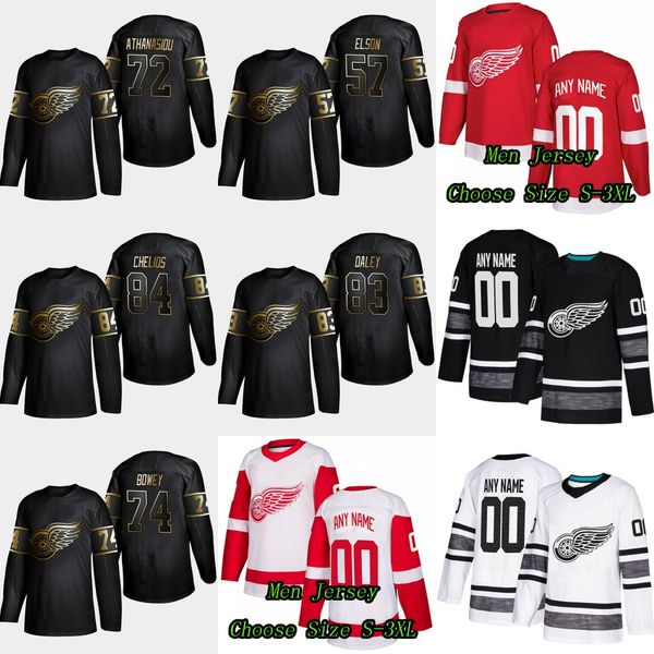 

57 Turner Elson 2019 Golden Edition Detroit Red Wings 74 Madison Bowey 83 Trevor Daley 72 Andreas Athanasiou 84 Jake Chelios Jersey