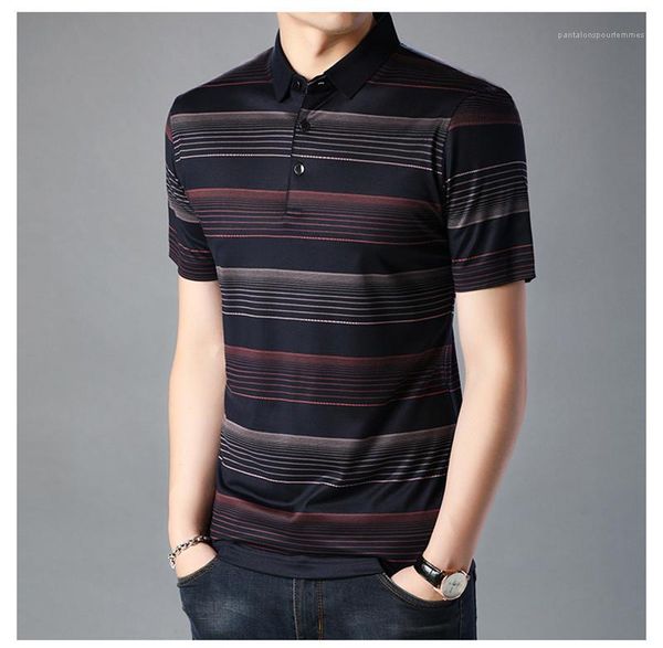 

designer tshirts tshirt down collar blouse mens polo striped casual clothing color male contrast print turn mens rshwf