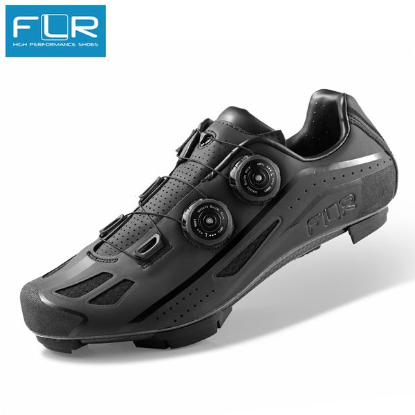

flr breathable cycling shoes mtb carbon racing team mtb shoes mountain bike sneakers professional self-locking f95x, Black