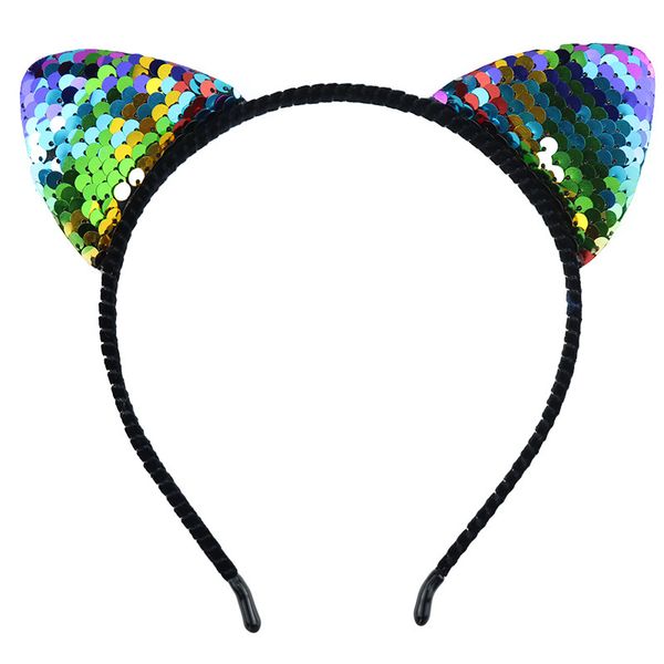 

реверсивное пришивание cat ears оголовье shiny cat ear hairbands bling hairband аксессуары для волос для женщин девушки партии производитель, Slivery;white