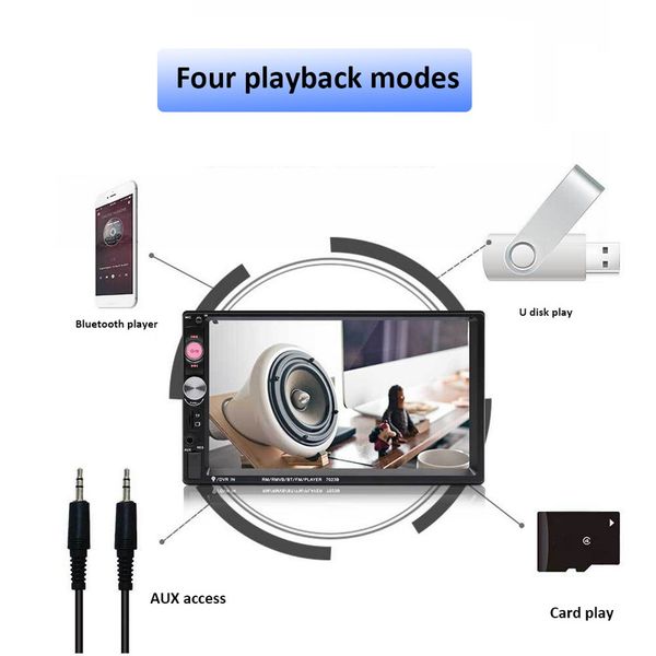 

7023b 2 din full hd car multimedia player bluetooth autoradio 7" touch screen stereo video mp5 player auto radio camera