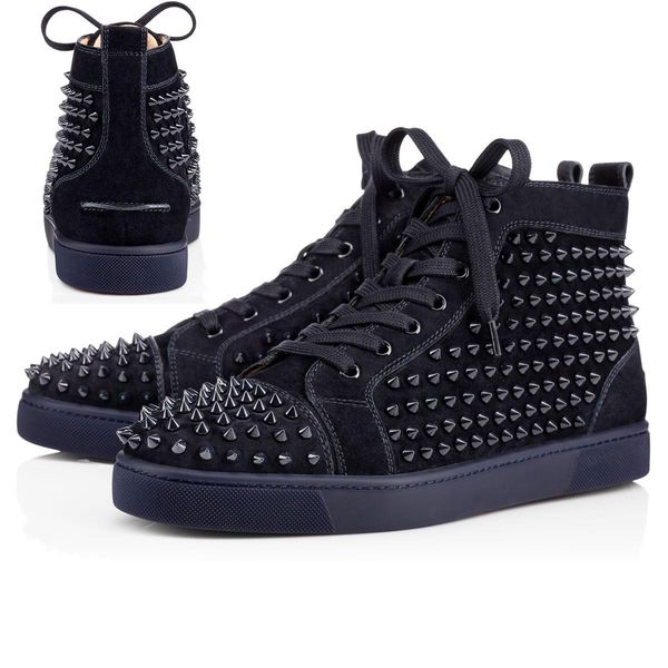 

2020 fashion mens shoes loafers black red spike patent leather slip on dress wedding flats bottoms shoe for red buttom size 39-47