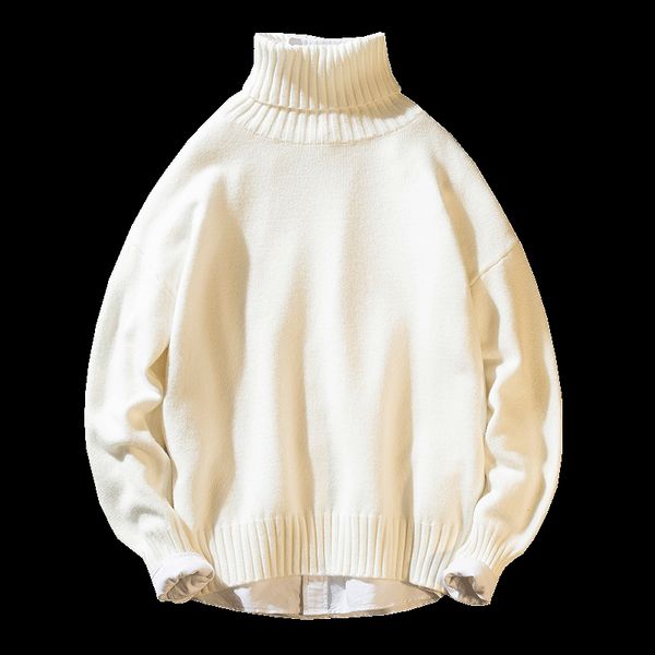 

new fashhion cotton christmas sweater men clothes 2019 winter thick warm mens sweaters casual classic turtleneck pullover men, White;black