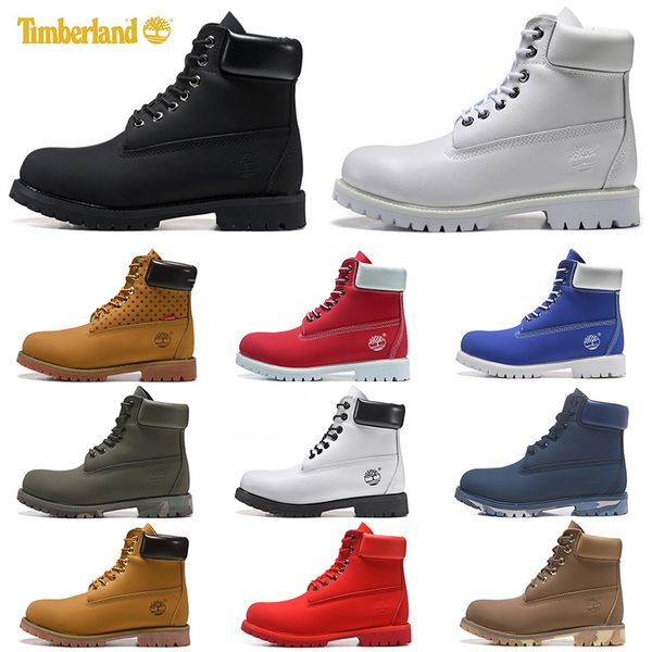 

2020 timberland boots luxury designer men women casual shoes chestnut black white snow winter hiking sneakers mens trainers boot, White;red