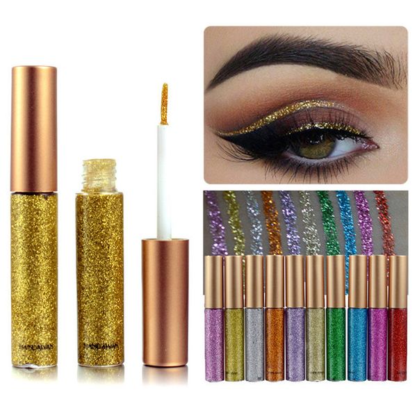 

10 colors glitter liquid eyeliner waterproof eye liners cosmetic eye makeup shining beauty liner