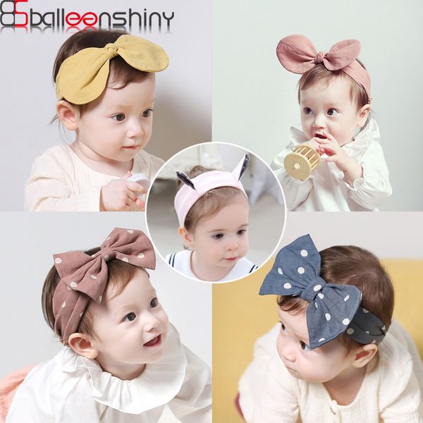 

balleenshiny baby girl ears headband toddler cute pink dots headband kid princess bowknot headwear hair accessories gifts, Slivery;white