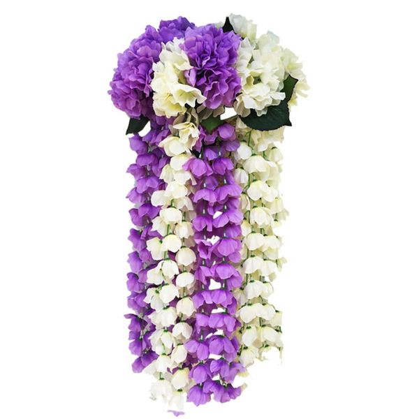 

artificial flowers vine hanging flowers artificial violet flower wall wisteria basket hanging garland new colorful
