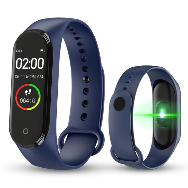 M4 Smart Band Pulseira Relógio de Fitness Tracker Pulseira Cor Touch Sport Frequência Heart Pressão Monitor Homens Android