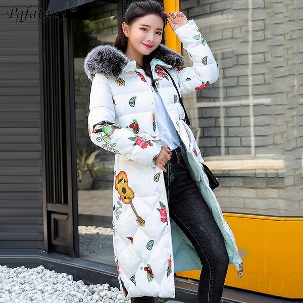 

2018 both sides wear long fashion winter jacket women thick down parka female slim fur collar winter warm cotton coat for women, Black