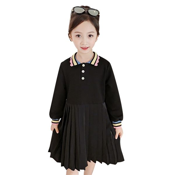 

baby girl clothes 3-8t children toddler girls cute cartoon print lapel princess long-sleeved sweet princess baby dress, Red;yellow
