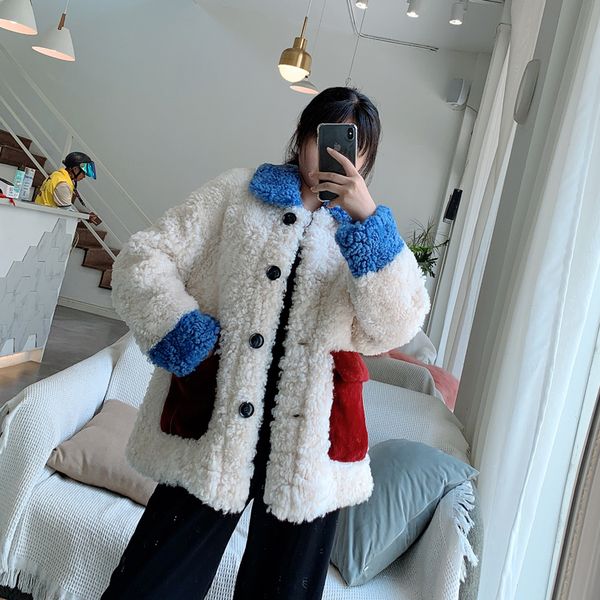 

new winter style mid-long imported basha wool and fur coat fashion haining fur coat, Black