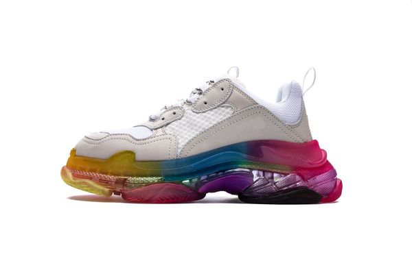 

fashion paris 17fw triple-s shoes green red beige black yellow pink casual shoes dad shoes for men women beige black sports tennis 36-45