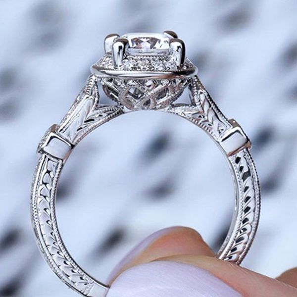

fashion brand finger rings for women jewelry simple design round bridal wedding engagement ring bijoux bague femme wholesale, Golden;silver