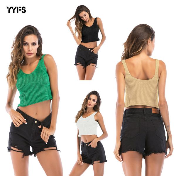 

женская дизайнерская летняя тонкая короткая майка без спинки женская летняя база, White