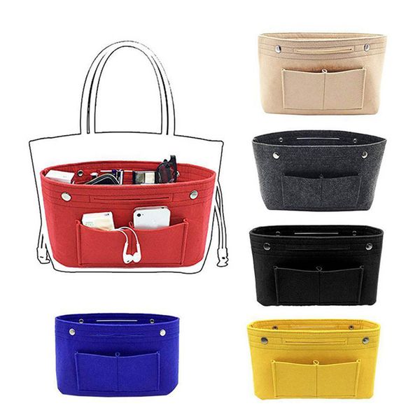 

ladies fashion handbag storage bag wallet insert felt multi pocket handbag utility bag durable practical convenient household