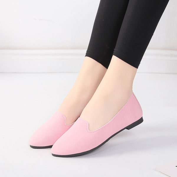 

2019 spring women shoes woman candy color loafers mothers ladies casual flat shoes slip-on sneakers ballerina large size41 42 43, Black