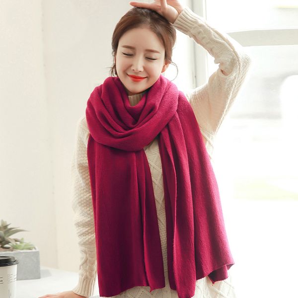 

mingjiebihuo new fashion knitted autumn winter korean women girls warm comfortable cute scarf fresh solid wool scarf