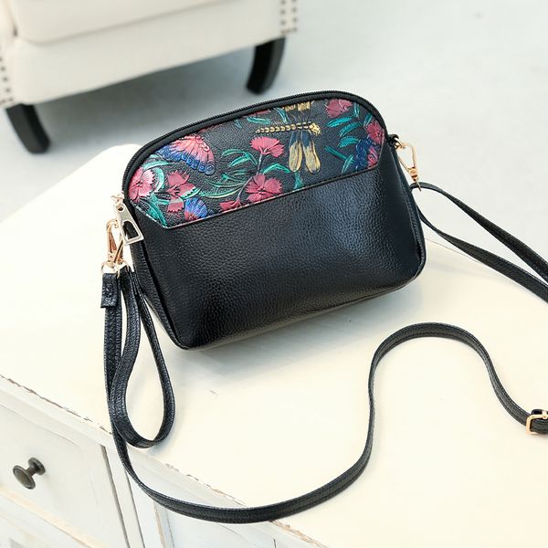 

creative wallet large capacity cross body bag dual purpose shoulder bag retro hand-painted pu leather female