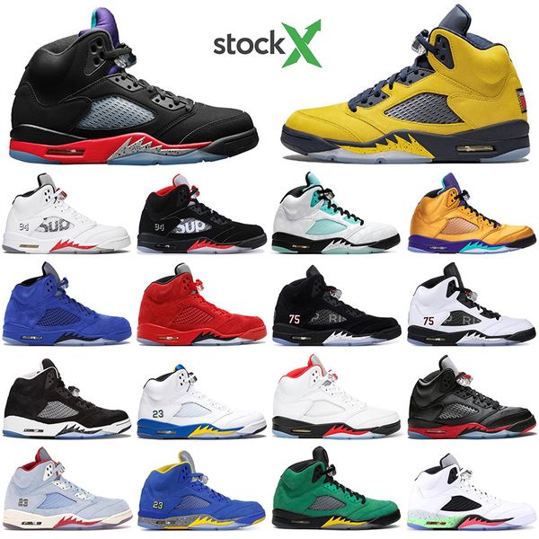 

with socks jumpman 5 5s 3 fire red michigan mens basketball shoes retroes black grape fresh prince satin bred sports sneaker trainers