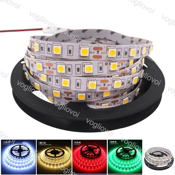 

led strip light 5m smd5050 dc12v 300led round 2 wire rgb warm white dimmable flexible ribbon waterproof super bright led lights epacket