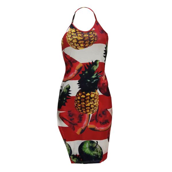 

женщин sexy summer sexy платья пояса фруктовая printed женские платья повседневные женщины одежда, Black;gray