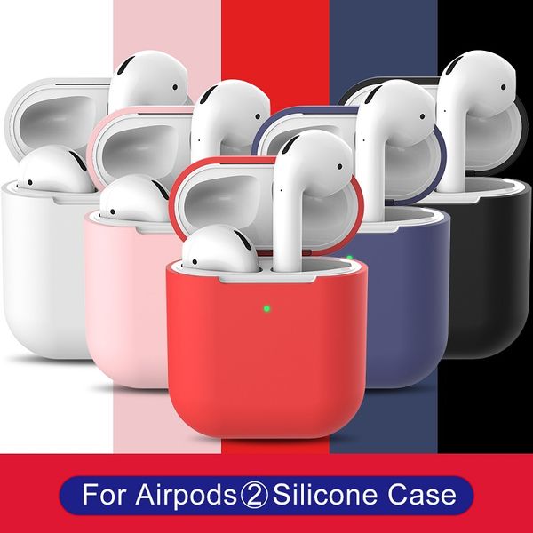 

14 colors waterproof silicone precision holes case dust plug design full protection antifall case for airpods case