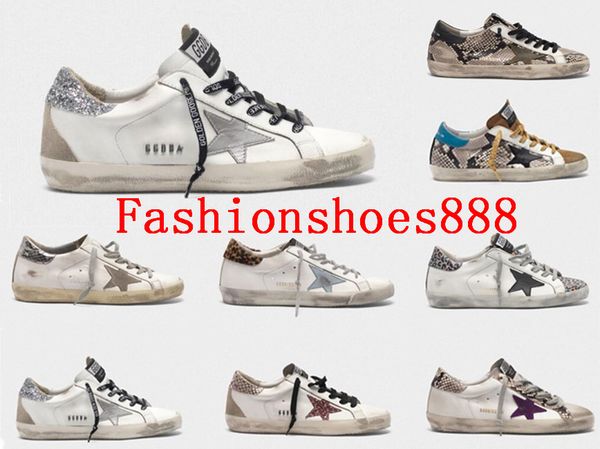

italy deluxe brand white golden superstar db sneakers snakeskin print leather shoes 2020 men and women flat casual shoes size us 5-11, Black