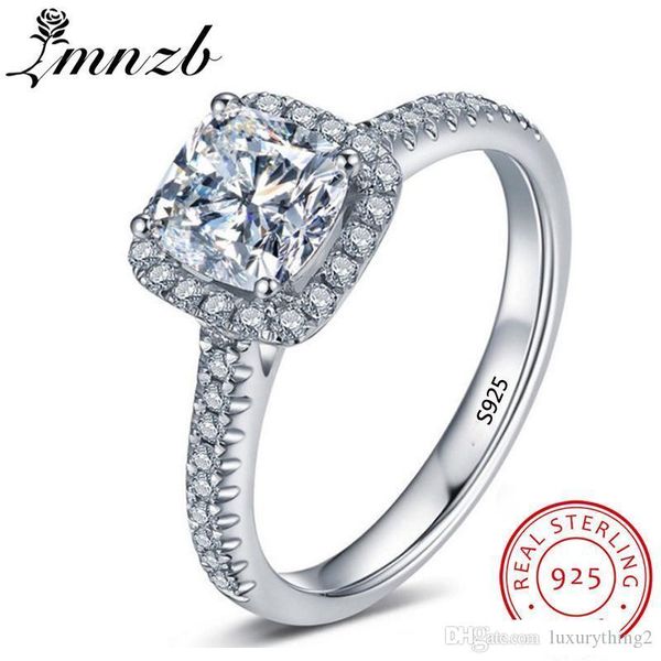 

wholesale 925 sterling silver wedding rings for women square cz zircon jewelry bague bijoux femme engagement ring gift jewelry lrg66