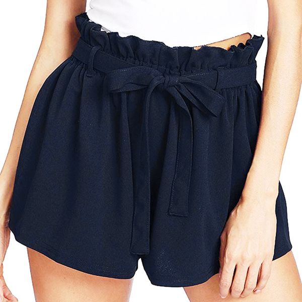 

feitong women summer casual shorts high waist short beach bow shorts summer casual shorts #w35, White;black