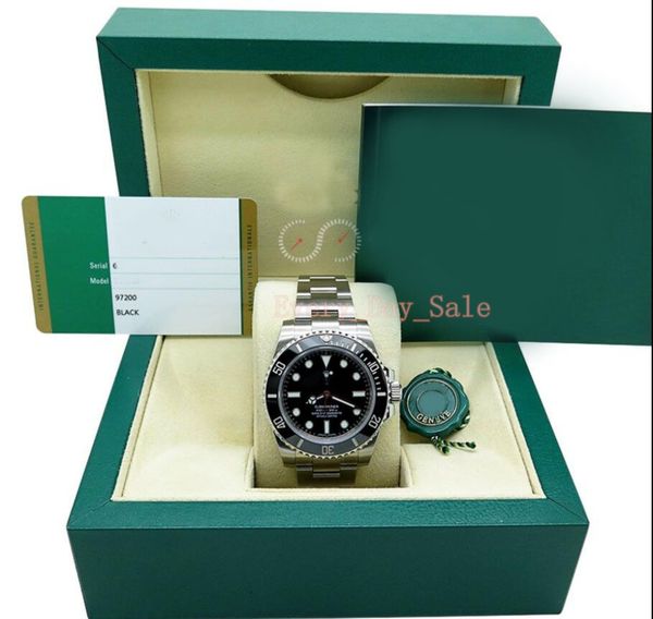 

upgraded version date sub luxury stainless steel 116610ln watch sapphire 116610ln black ceramic bezel full set box papers eta2813 automatic, Slivery;brown