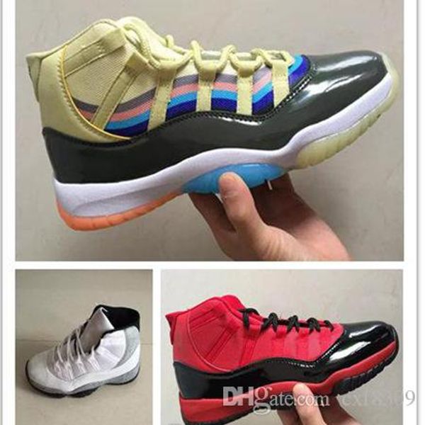 

new 11 xi basketball shoes 3d colorful men sports white cement designer sneakers male trainers red discount size 7-13
