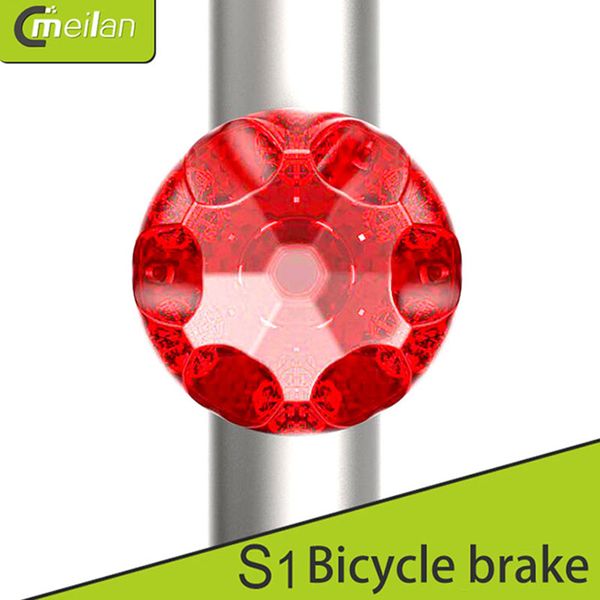 

meilan s1c mini 7led 80lm 350mah 7 modes rechargeable bike safelight breaking light with g-sensor