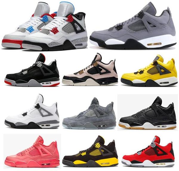 

2019 new 4s fiba 4 what the cool grey silt red black gum men basketball shoes punch lightning thunder sneakers