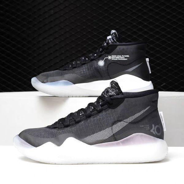 

kd12 wolf grey basketball shoes mens trainers new 2019 designer sneakers with box from michael sports, White;red