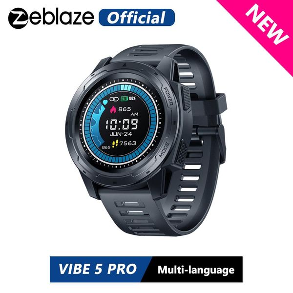 

zeblaze vibe 5 pro color touch display smartwatch heart rate multi-sports tracking smartphone with notifications wr ip67 watch