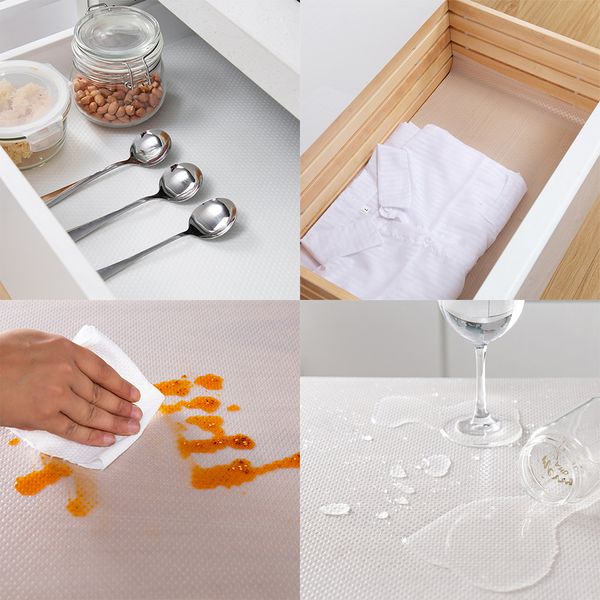 

new 1 roll waterproof kitchen table mat drawer cupboard drawers cabinet shelf liners placemat home organization home accessories