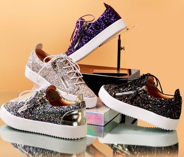 

2019 ale brand neaker zanotti glitter equin low for ca ual hoe fa hion men and women neaker hipping