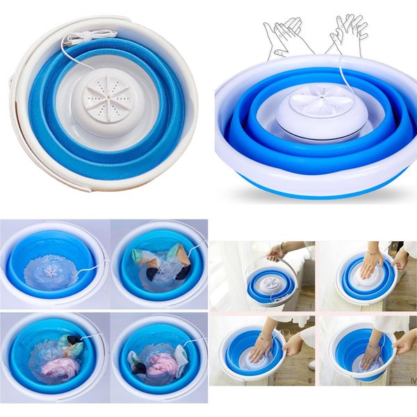 

mini laundry machine plastic folding clothes washing machine usb charging