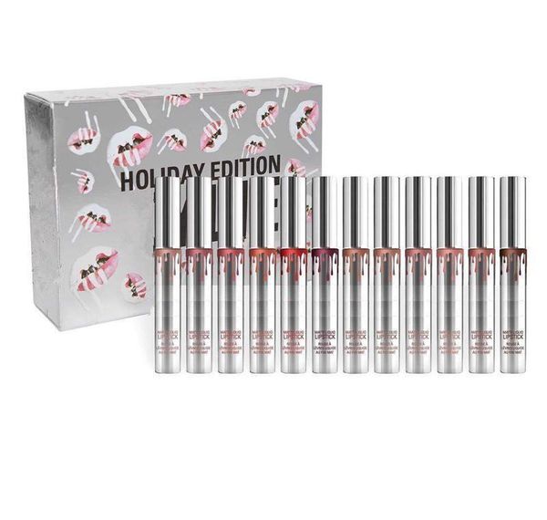 

New makeup 12 day of chri tma lip tick vault holiday lip tick 12pc et matte liquid lipglo dhl hipping gift