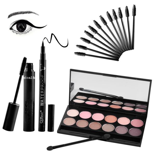 

qieye makeup set include mascara eyeliner eye shadow eyelash brush makeup shimmer matte natural cosmetic set