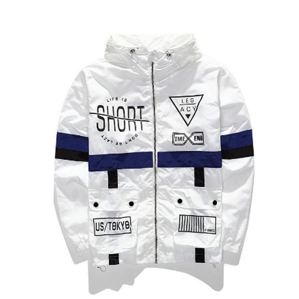 

outono inverno homens harajuku patchwork casual streetwear jaqueta corta-vento das mulheres do hip hop com capuz jaquetas e casa, Tan;black